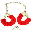 Red Furry Ankle Cuffs