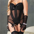 Leg Avenue Mesh Cami Garter And Thong